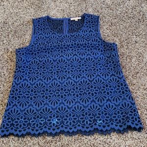 Royal blue lace blouse sz. M